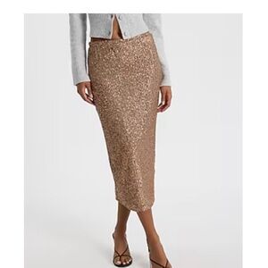 Express beige Sequin Skirt NWT